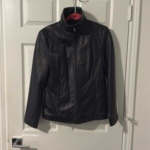 Black leather jacket